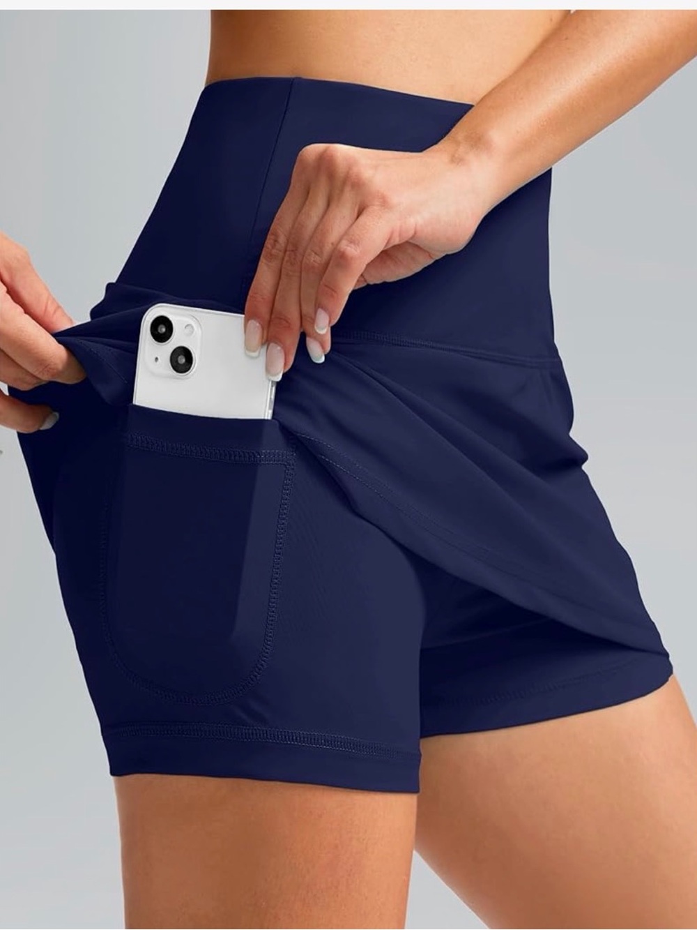 Women's High Waisted Swim Skirt Skort with Tummy Control - Picture 6 of 10